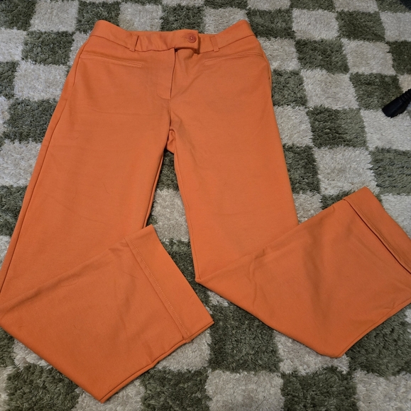 Betabrand Women's Casual Orange Pants - Picture 2 of 10